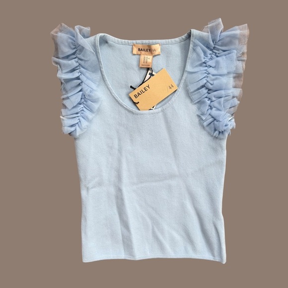Bailey 44 Tops - NWT Bailey 44 Light Blue Ruffle Sleeve Top (size XS)